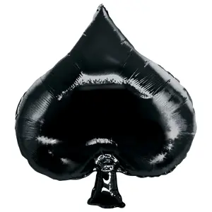 Oaktree Betallic 34 Inch Casino Spade Shaped Balloon Black (One Size)