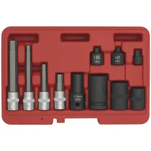 11 Pc Brake Caliper Socket & Bit Set - Caliper Bolt Removal - For BMW Ford &