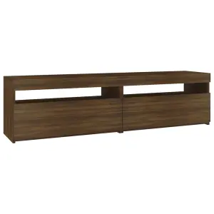 Berkfield TV Cabinet with LED Lights 2 pcs Brown Oak 75x35x40 cm