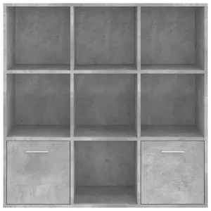 Berkfield Book Cabinet Concrete Grey 98x30x98 cm Engineered Wood