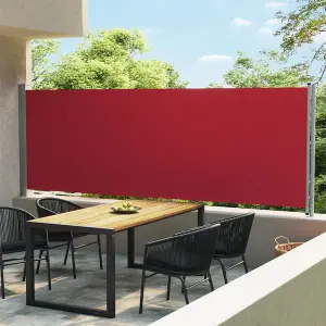 Berkfield Patio Retractable Side Awning 600x160 cm Red