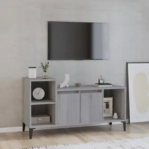 Berkfield TV Cabinet Grey Sonoma 100x35x55 cm Engineered Wood