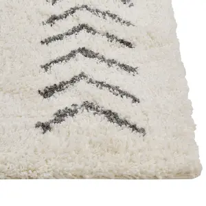 Shaggy Runner Rug 80 x 300 cm White and Grey AYRUM