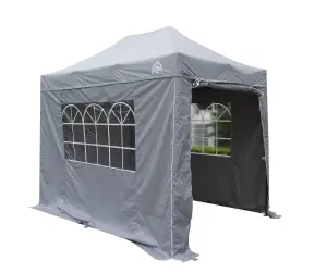 All Seasons Gazebos 3x2 Full Waterproof Pop Up Gazebo with 4 Heavyweight Side Panels and Accessories Metallic Grey