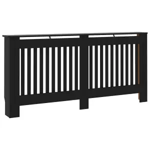 Berkfield Radiator Cover Black 172x19x81 cm MDF