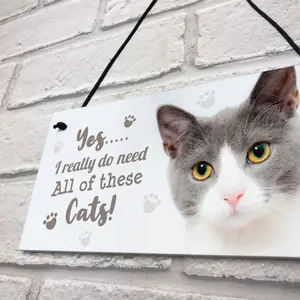 Red Ocean Really Do Need All These Cats Sign Funny Crazy Cat Lady Sign Pet Lover Gift