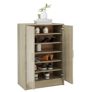 Berkfield Shoe Cabinet Sonoma Oak 60x35x92 cm Engineered Wood