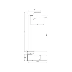 Hoveton Tall Brass effect Worktop Mono mixer Tap