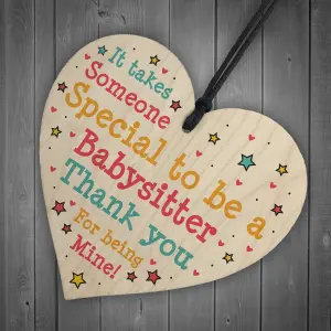 Red Ocean Babysitter Childminder Thank You Gift Present Wooden Heart Sign Nursery Leaving Baby Gifts