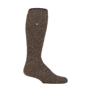 Heat Holders - Mens Long Merino Wool Thermal Socks 6-11 Brown