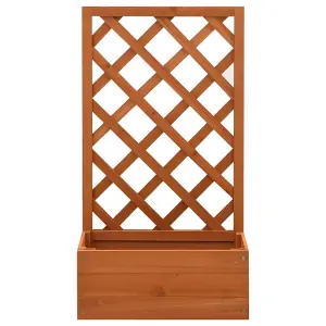 Berkfield Garden Trellis Planter Orange 50x25x90 cm Solid Firwood