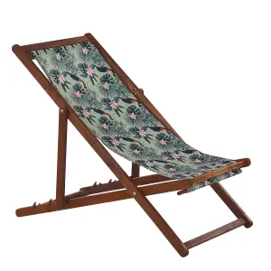 Sun Lounger Wood Dark Brown ANZIO