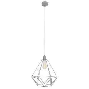 Luminosa Karo Wire Frame Pendant Ceiling Light Grey 35cm