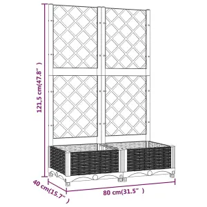 Berkfield Garden Planter with Trellis Brown 80x40x121.5 cm PP