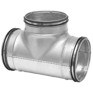 I-sells Metal Ducting T-Piece 150mm to 150mm  with Rubber Seal Galvanised Pressed Equal Tee Piece