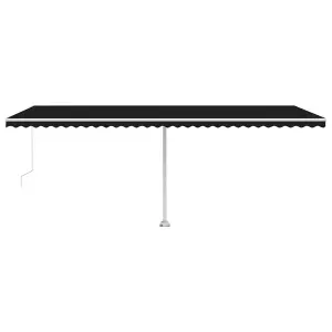 Berkfield Manual Retractable Awning with LED 600x350 cm Anthracite