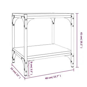 Berkfield TV Cabinet Smoked Oak 40x33x41 cm Engineered Wood and Steel