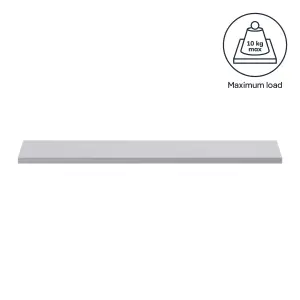 GoodHome Rigga Light grey Rectangular Floating shelf (L)80cm x (D)19cm