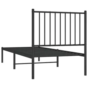 Berkfield Metal Bed Frame with Headboard Black 80x200 cm