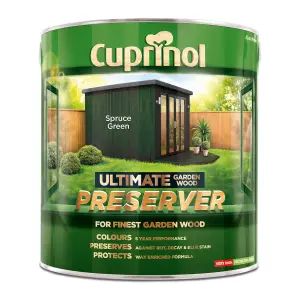 Cuprinol Ultimate Spruce green Matt Exterior Wood paint, 4L Tin