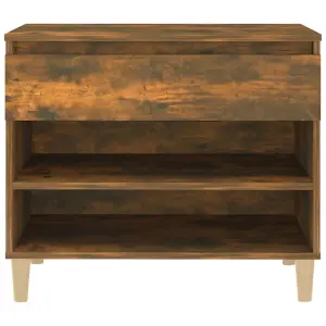 Berkfield Shoe Cabinet Smoked Oak 70x36x60 cm Engineered Wood