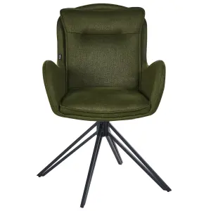 Set of 2 Dining Chairs AVELAR Dark Green