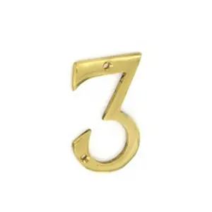 Securit No.3 Br Door Number Gold (75mm)