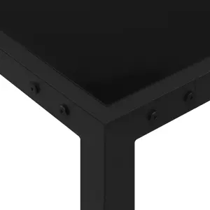 Berkfield Garden Table 130x130x72 cm Black Steel and Glass