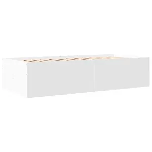 Berkfield Daybed with Drawers without Mattress White 100x200 cm