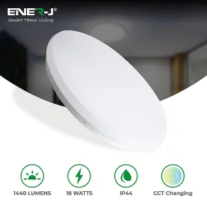 18W CEILING LIGHT WITH MICROWAVE SENSOR 1440 LUMENS CCT CHANGEABLE 300x55mm IP44