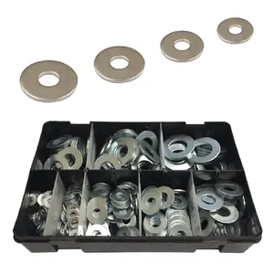 250 x Assorted Heavy Duty Washers, Imperial Table 4, Steel for Nuts & Bolts