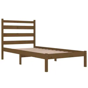 Berkfield Bed Frame Honey Brown Solid Wood Pine 100x200 cm