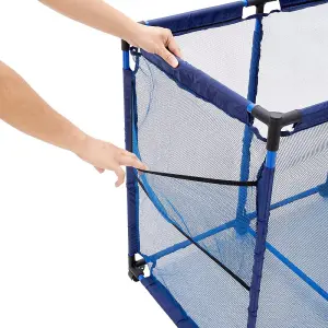 Blue Outdoor Swimming Pool Breathable Mesh Removable Storage Frame with Wheels