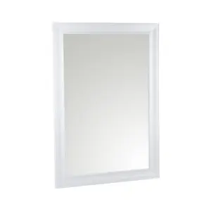 Ganji White Curved Rectangular Wall-mounted Framed Mirror, (H)103cm (W)73cm