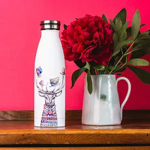 Mikasa Tipperleyhill Stag Double-Walled 500ml Stainless Steel Water Bottle