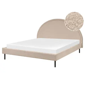 Boucle EU King Size Bed Beige MARGUT