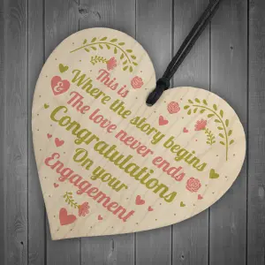 Red Ocean Congratulations On Your Engagement Mr Mrs Wedding Gift Handmade Wooden Heart Plaque Couple Gifts