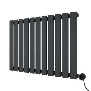 Agadon Lola Electric Designer Panel Radiator 600 x 828 mm Textured Anthracite - 700 W Smart Heating Element