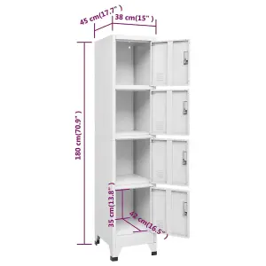 Berkfield Locker Cabinet with 4 Compartments 38x45x180 cm