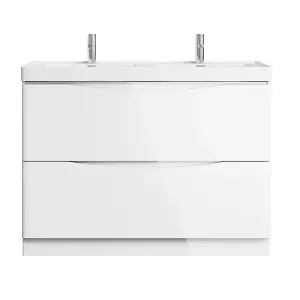 Eden 1200mm Floorstanding Vanity Unit in Gloss White & Resin Basin