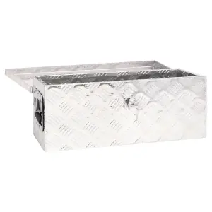 Berkfield Storage Box Silver 60x23.5x23 cm Aluminium