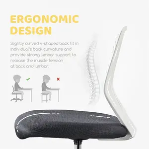 Yaheetech Ergonomic Armless Mesh Office Chair - Dark Grey