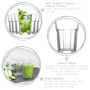 LAV - Aras Highball Glasses - 365ml - Clear - Pack of 6