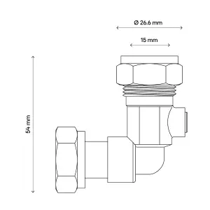 Flomasta Compression Angled Service Valve (Dia)15mm ½"