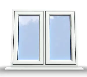 1145mm (W) x 1145mm (H) PVCu StormProof Casement Window - 1 LEFT Opening Window -  Toughened Safety Glass - White