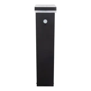 GoodHome Tomman Black Solar-powered Integrated LED Outdoor Post light