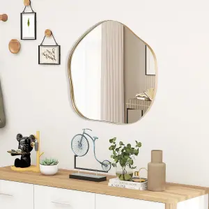 Costway Irregular Wall Mirror W/ Metal Frame Bathroom Asymmetrical Mirror Decorative Vanity Mirror