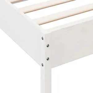 Berkfield Bed Frame without Mattress White 75x190 cm Small Single Solid Wood Pine