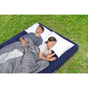 Pavillo Queen Flocked Blow up Inflatable Airbed Camping Mattress 203 x 152 x 22cm