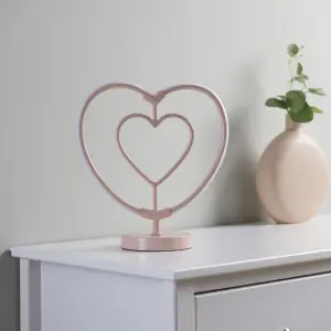 Heart Matt Pink Table lamp